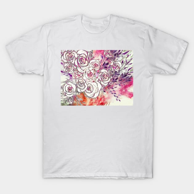 Rose Splash T-Shirt by DeniseTA